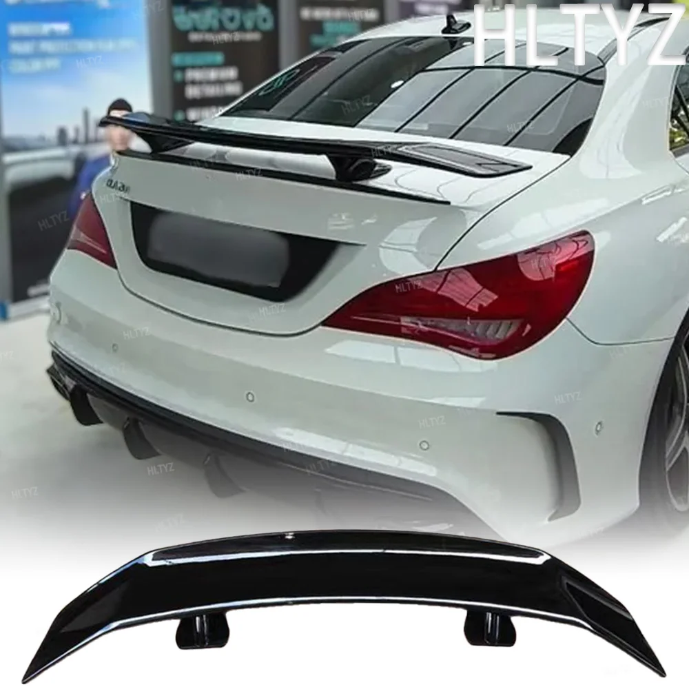 

For Mercedes Benz W117 CLA45 CLA45 C117 CLA260 rear spoiler trunk lid wings ABS material carbon fiber appearance GT style