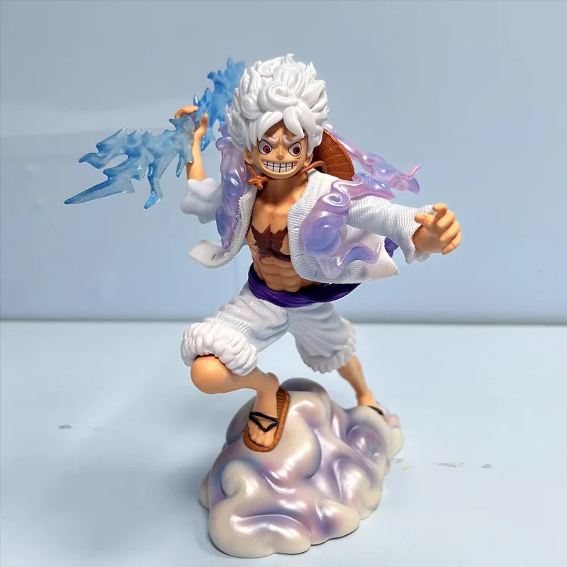 One Piece Sun God Nikka Luffy Battle Cloud-Stepping Holding Lightning Action Figurine Desk Anime Model Toys Figures Gift