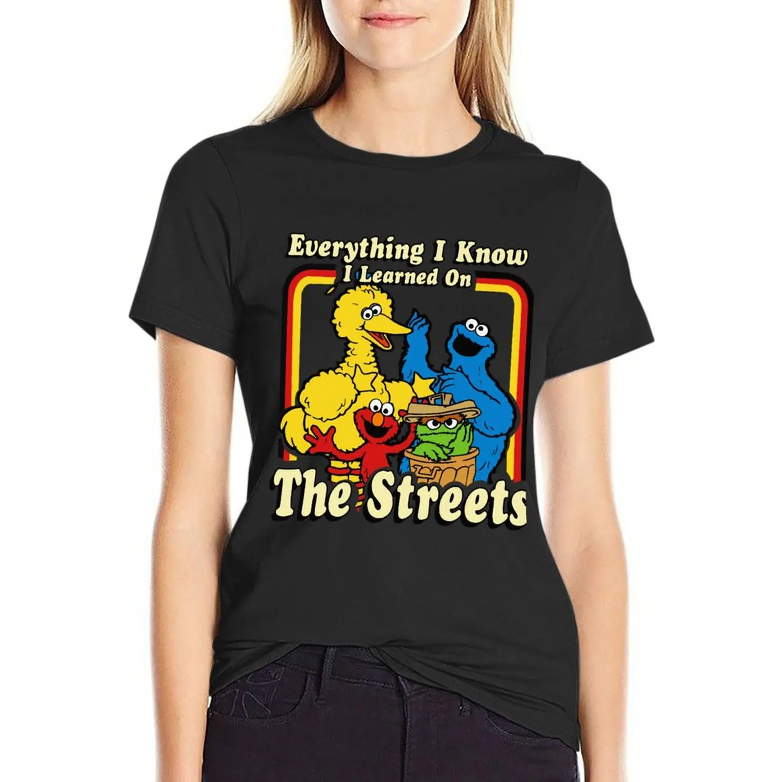 

Everything I Know I Learned On The Streets Shirt Graphic Trending Unisex Youth Classic T-Shirt tees tops female Womens clothing