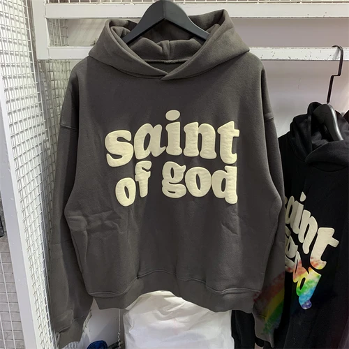 Sudadera con capucha Vintage CPFM Saint Of God para hombre y mujer, sudaderas con estampado de soplo, jerséis de gran tamaño con capucha