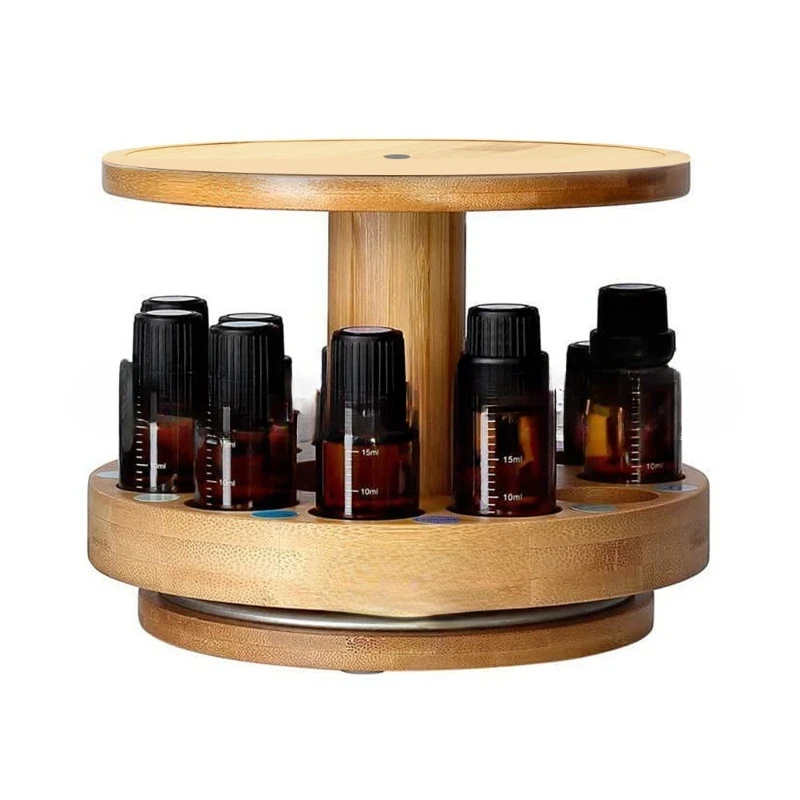 For  Rack Bamboo Diffuser Rotating Display Stands Essential Oil Holder Essential Oil Storage Holders Diffuser Organizer