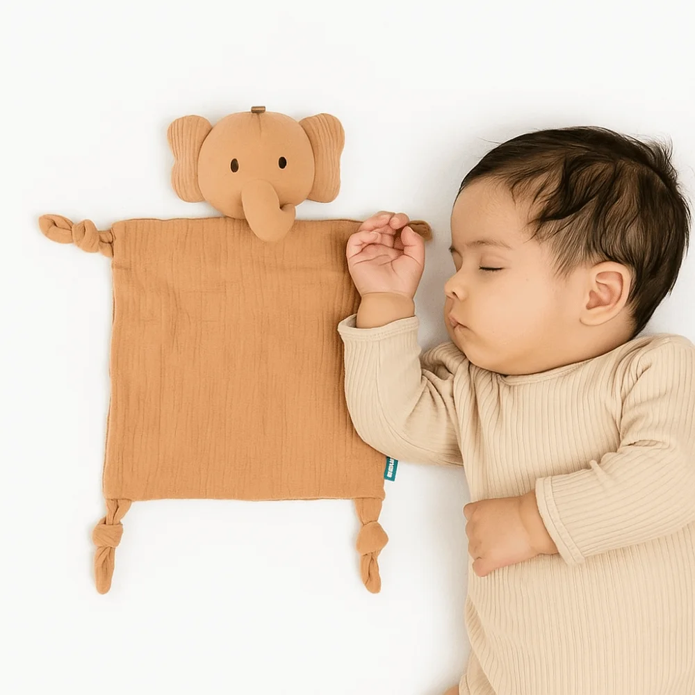 

Cute Soft Baby Cotton Gauze Blanket Cartoon Sensory Soothe Appease Towel Rabbit Ears Cute Comforter Saliva Scarf Sleep