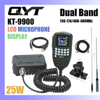 QYT KT-9900 25W Mini Dual Band Mobile Radio Microphone LCD Display Upgraded KT-WP12 Color Screen Car Ham Radio Transceiver