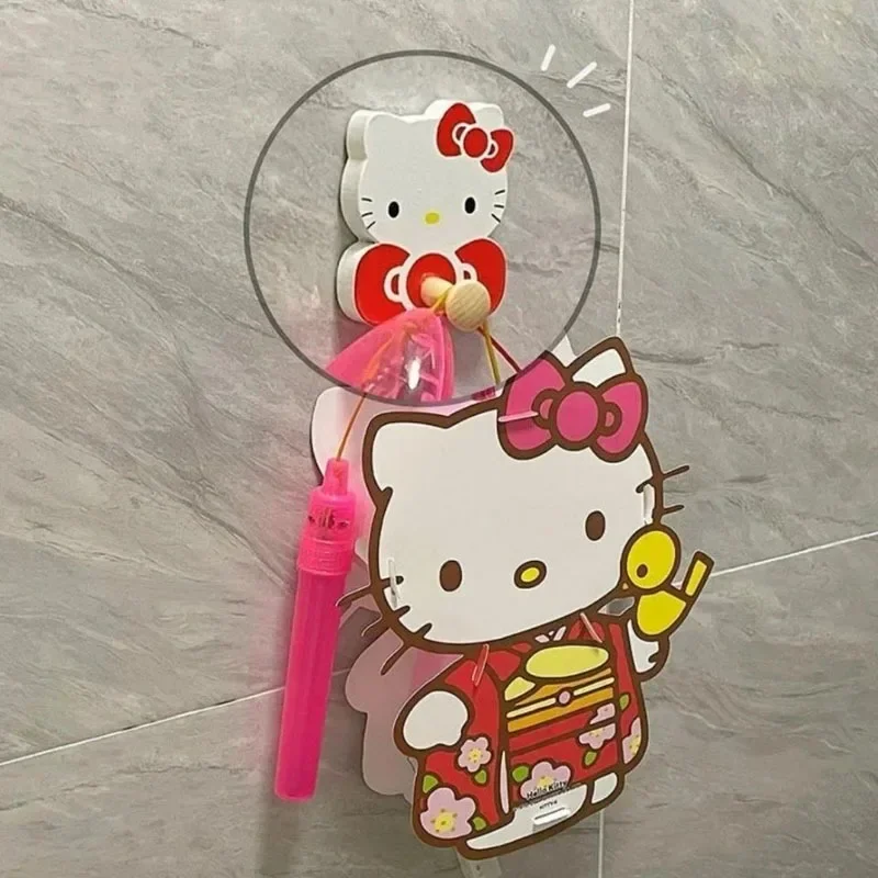 Sanrio Hello Kitty Seamless Adhesive Hook Wooden Cute Cartoon Hook Clothes and Hat Storage Strong Adhesive Hook Kawaii Gift