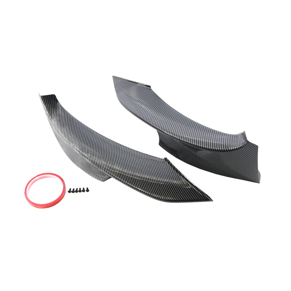 2PCS Car Front Bumper Splitter Spoiler Lip Covers ABS Carbon Fiber Black for BMW LCI E92 E93 2009 2010 2011 2012 2013