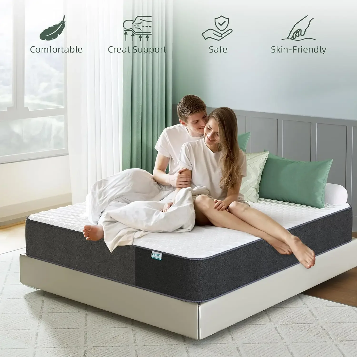 Crystli Full Size Mattress 10 Inch Breathable Memory Foam Mattress With Certified Foam Double Bed Mattress For Sleep