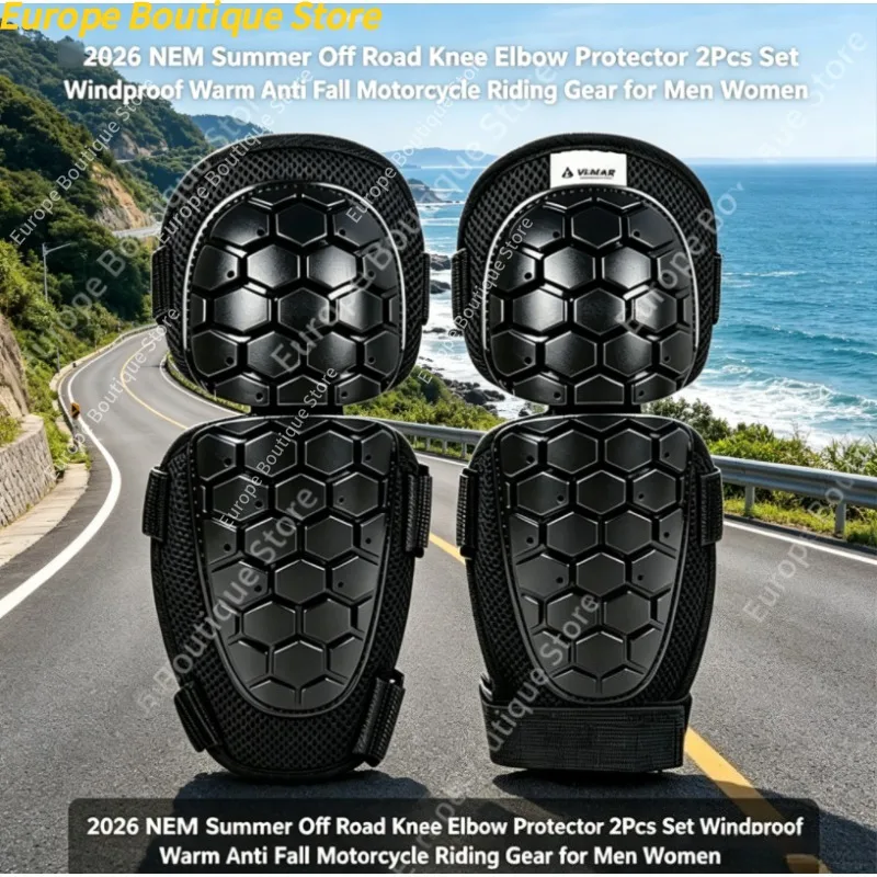 

Anti Fall 2Pcs Summer Breathable Off Road Knee Elbow Protector Set Motorcycle Riding Gear For Men Women