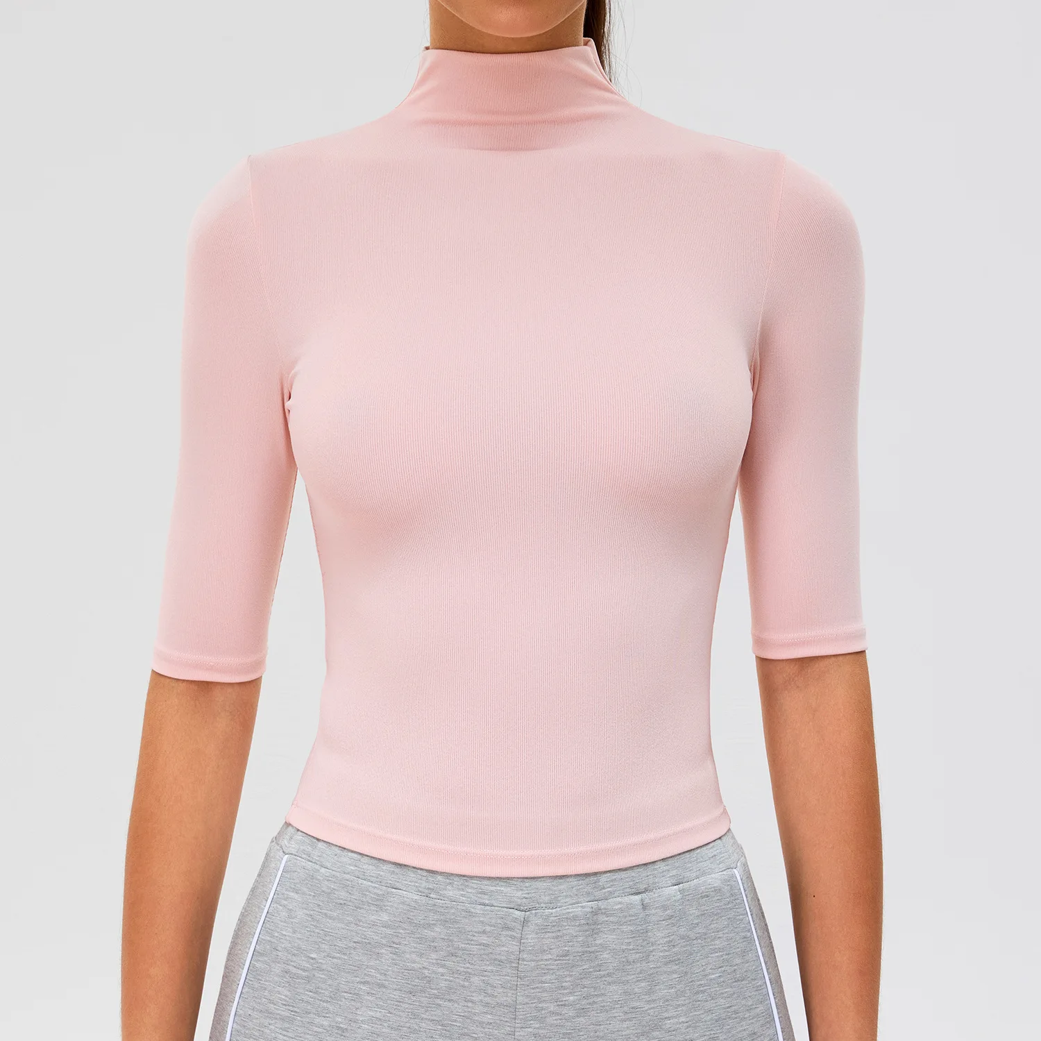 Short Sleeve Gym Crop Top Women Short Sleeve Yoga Top Push Up Running Sports T Shirts Fitness Workout Tee Sports Tops Activewear