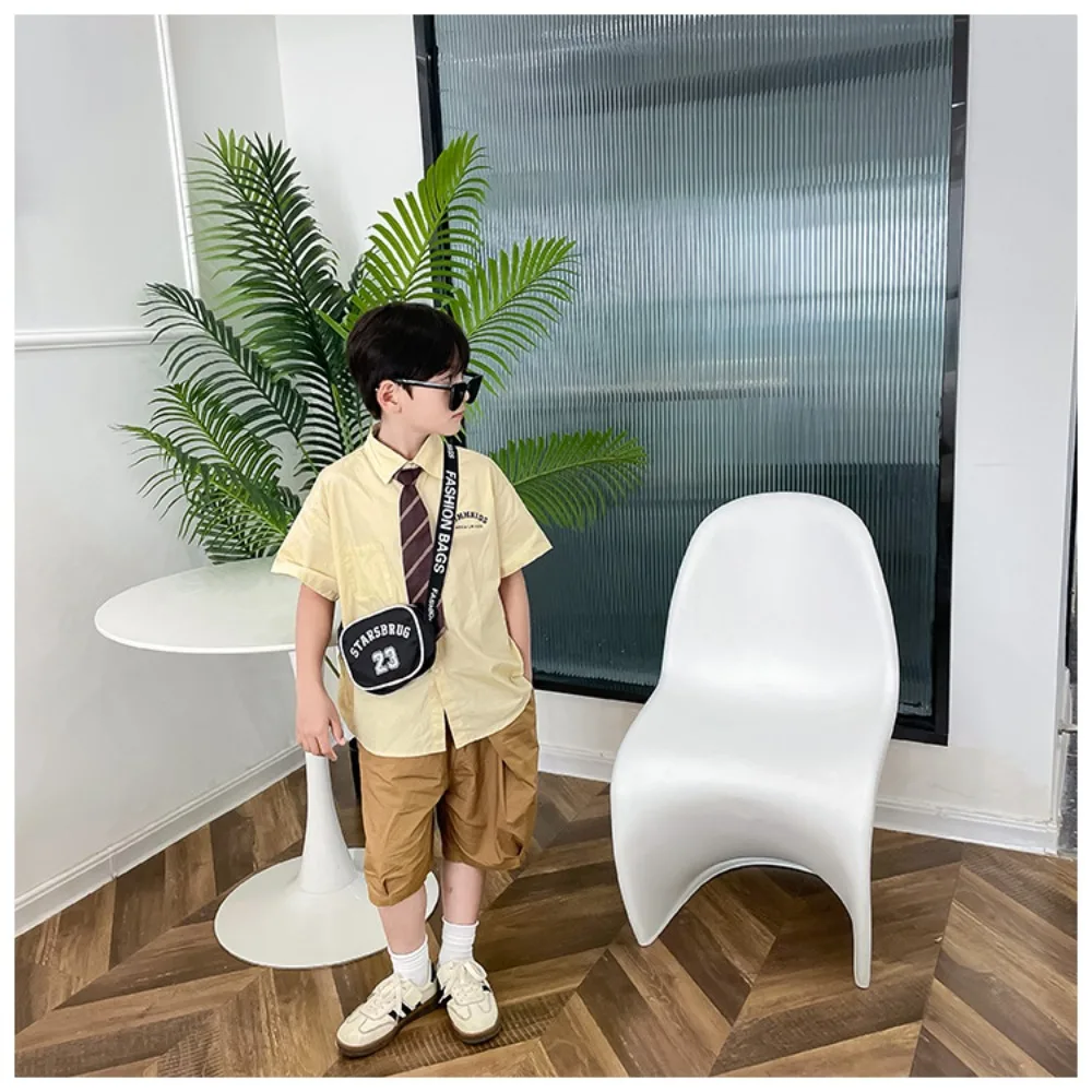 Bolsa de ombro infantil impressa, bolsa tiracolo elegante, bolsa de lazer para meninos, primavera