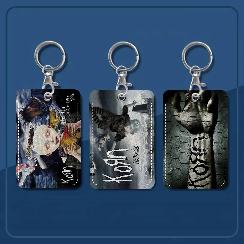 روك باند كورن بدون عنوان ديلوكس 1 قطعة حافظة بطاقات الوصول حافظة بطاقات جلدية المفاتيح حلقة رئيسية باب الوصول العلامات حافظة بطاقات الهوية المفاتيح