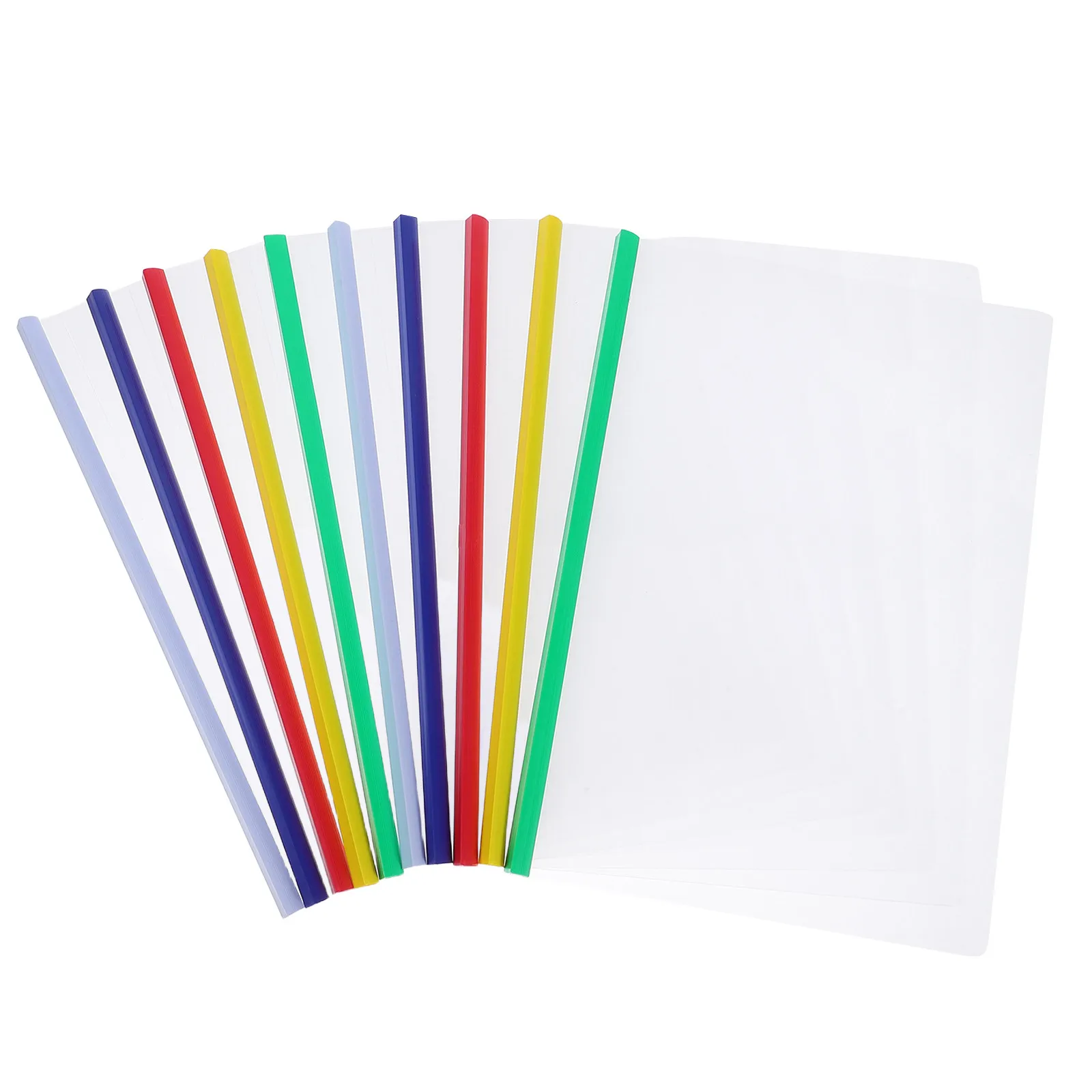 

10Pcs Transparent Plastic File Folder Sliding Bar Holder A4 Paper Organizer Contract Document Report Binder for Office School