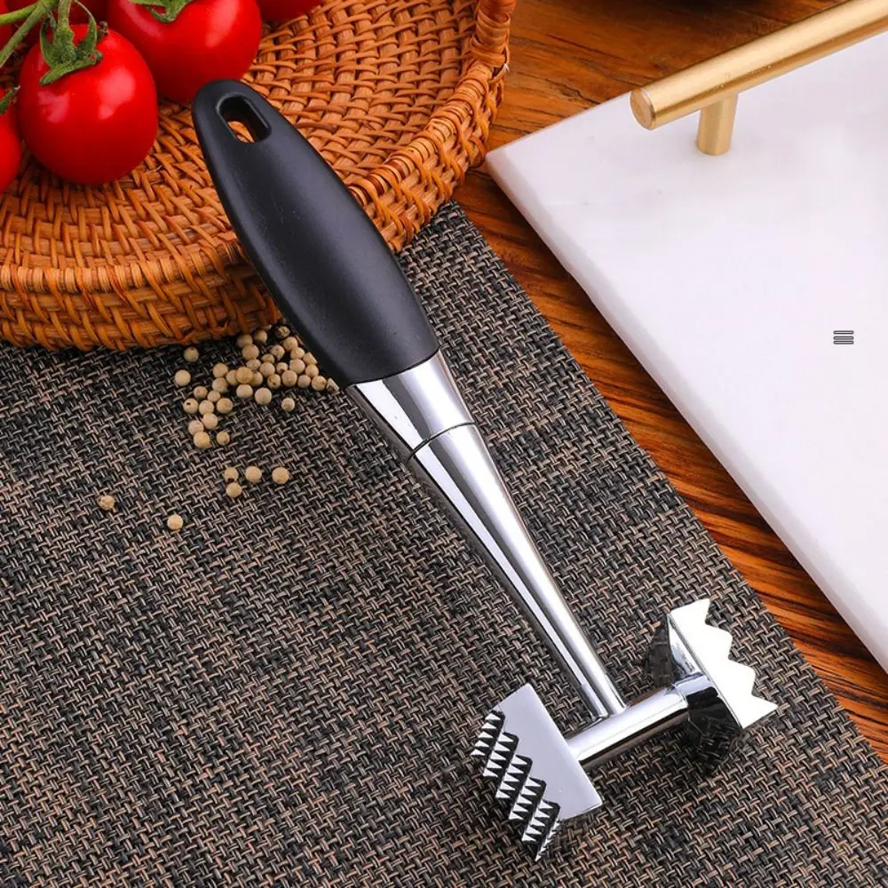 Portable Double-Sided Meat Hammer Pounder Kitchen Tool Steak Mallet Heavy Duty Metal Beef Tenderizer Household