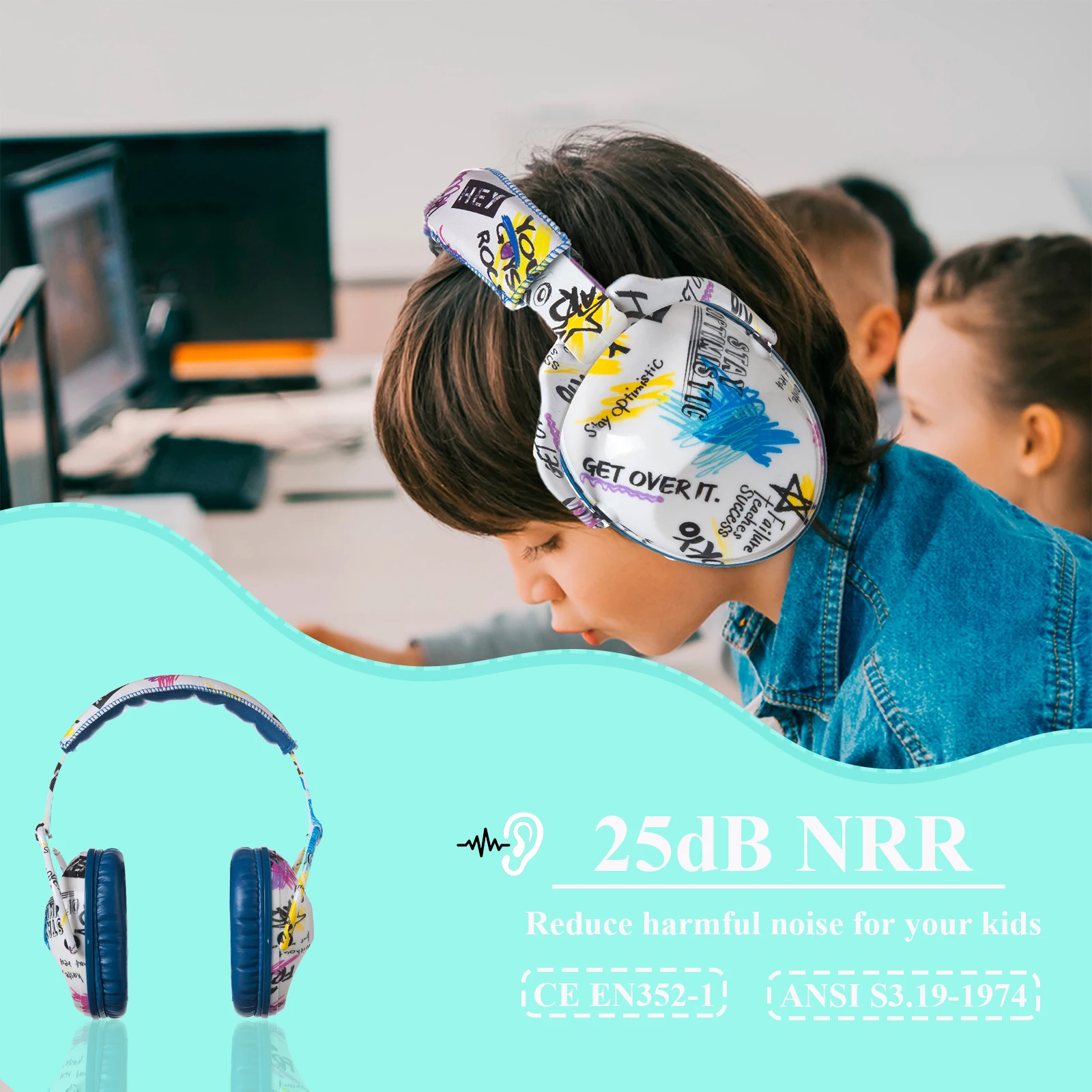 PROTEAR Kid's Hearing Protection Safety Earmuffs NRR 25dB Noise Reduction Ear Defenders for Fireworks Concerts And Air Shows