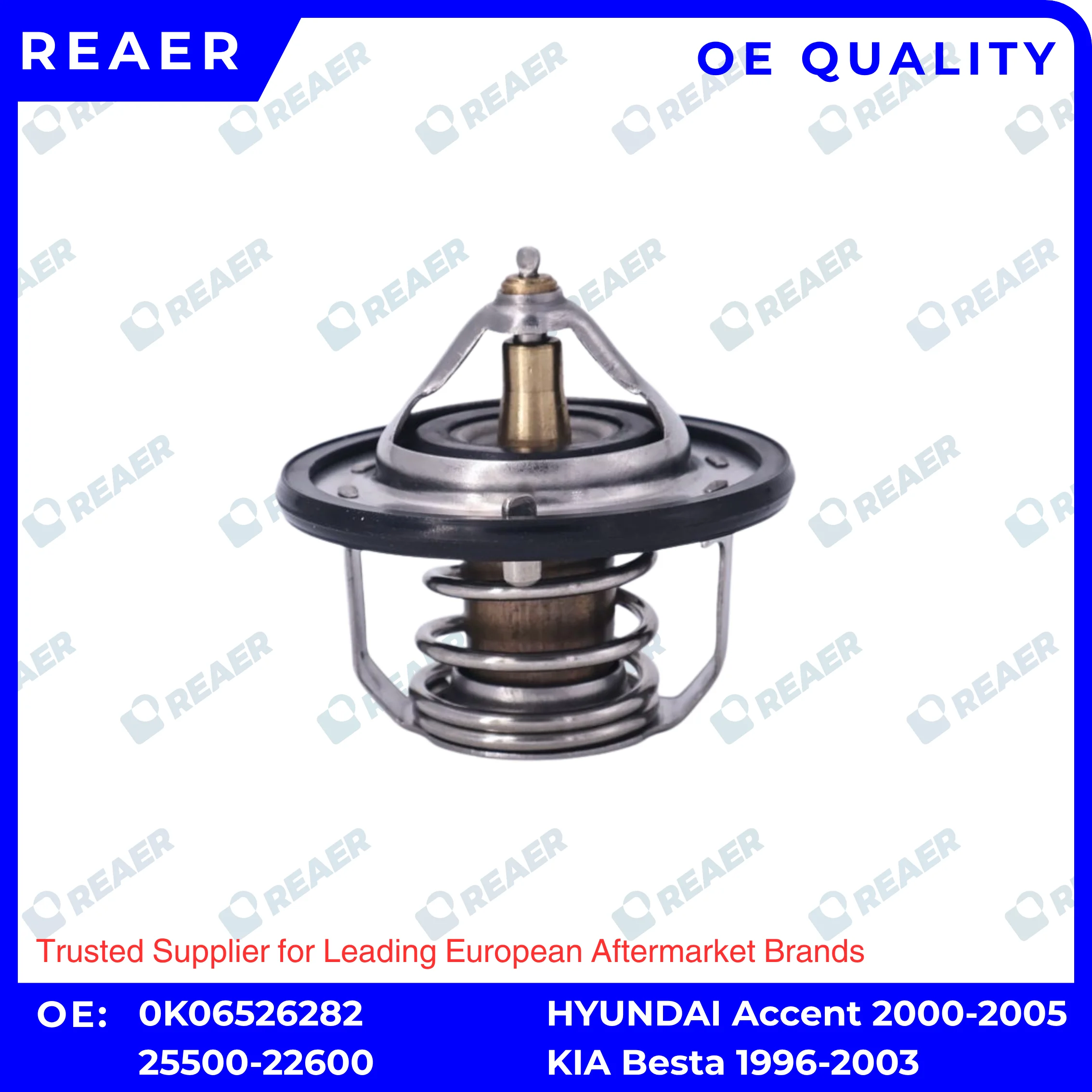 Termostato de refrigerante del motor 0K06526282 25500-22600 2120099B11 para HYUNDAI Accent 2000-2005 KIA Besta 1996-2003