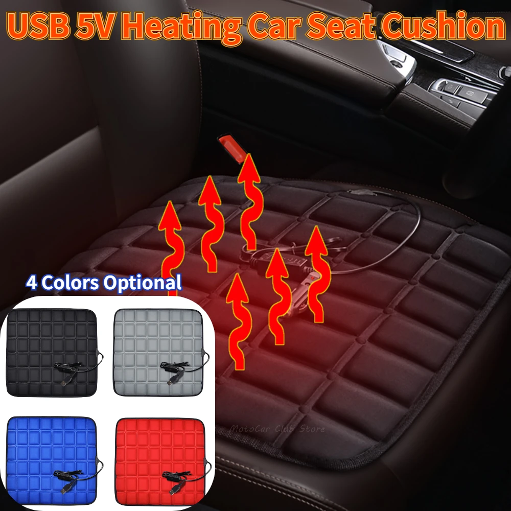 Car Heating Cushion Comfortable Seat Warmer with USB Cable Fast-heating Electric Winter Warm Temperature Adjustable