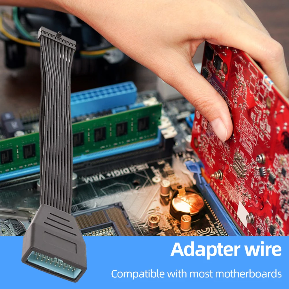 สายแปลง USB3.0 ตัวเมีย เป็น USB3.0 ตัวผู้ สายต่อขยายเมนบอร์ด 19 พิน 20 พิน ความยาว 15 ซม. สำหรับคอมพิวเตอร์