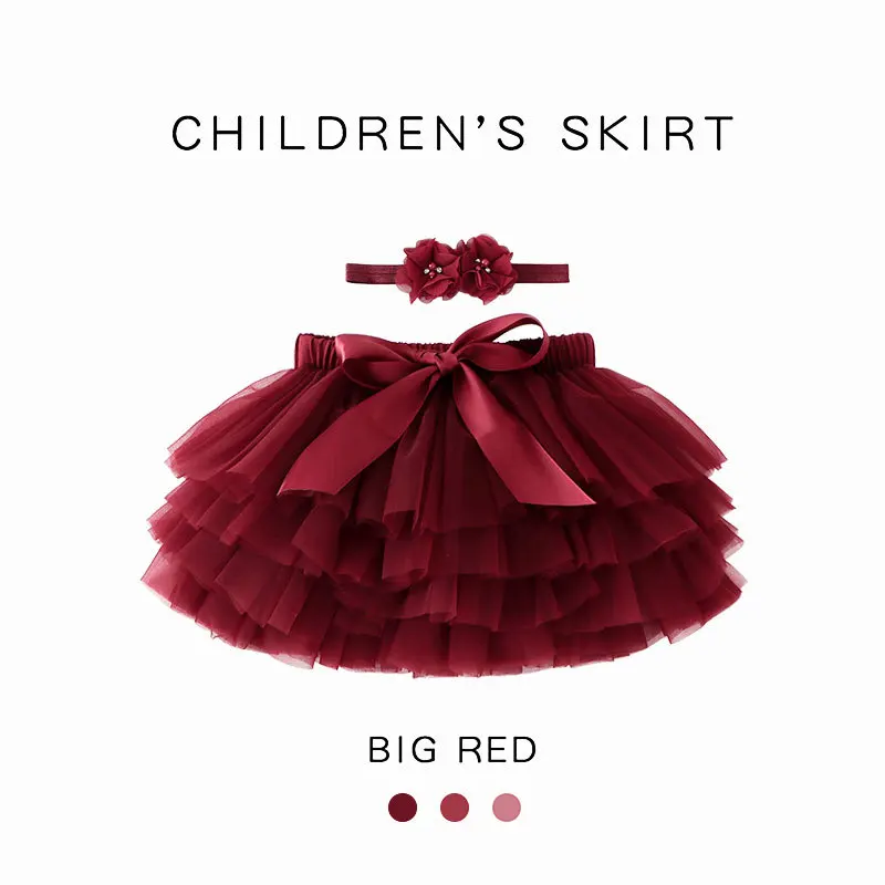 Adorable 2-piece baby girl tutu skirt set: fluffy tulle skirt + ruffled bloomers. Perfect for photos,  daily wear—cute, comfy.