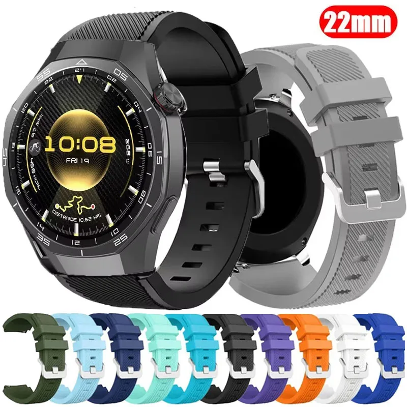 22 مللي متر سيليكون الفرقة لهواوي ساعة GT6 برو GT5 GT4 GT3 GT2E 46 مللي متر الرياضة حزام لهواوي ساعة 5 4 3 برو/المتطرفة/براعم حزام الساعات