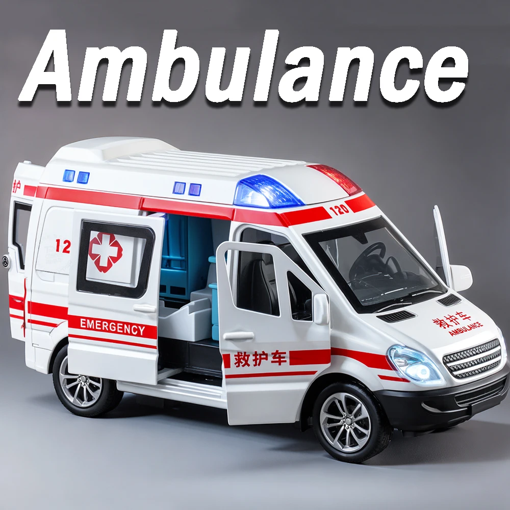 1:32 Ambulans120 Model Samochodu Zabawka Odlew Stopowy GLE63S Pojazd Zabawka Dźwięk Światło Otwierane Drzwi Napęd Pull Back Symulacja Model Pojazdów