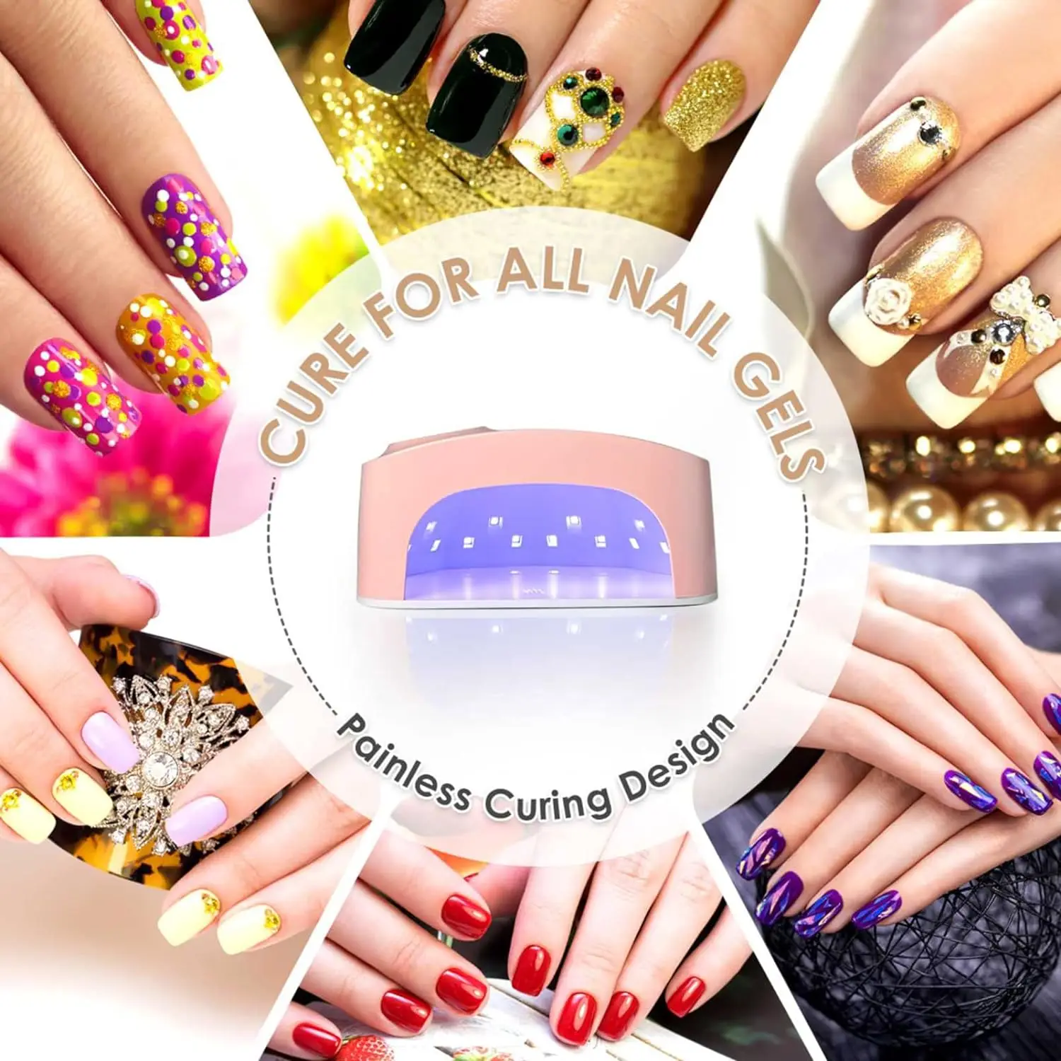 Draadloze draagbare 72W 1500Mah UV-nagellamp 36 Led elektrische droger voor vaste nagellak
