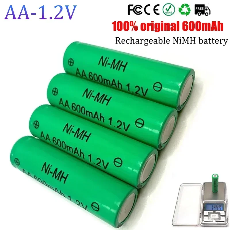 Pilas Aa Racargables1.2V Pila Recargable AA Ni-MH Battery600mAh Suitable for Flashlight Remote Control Shaver LED Backup Battery