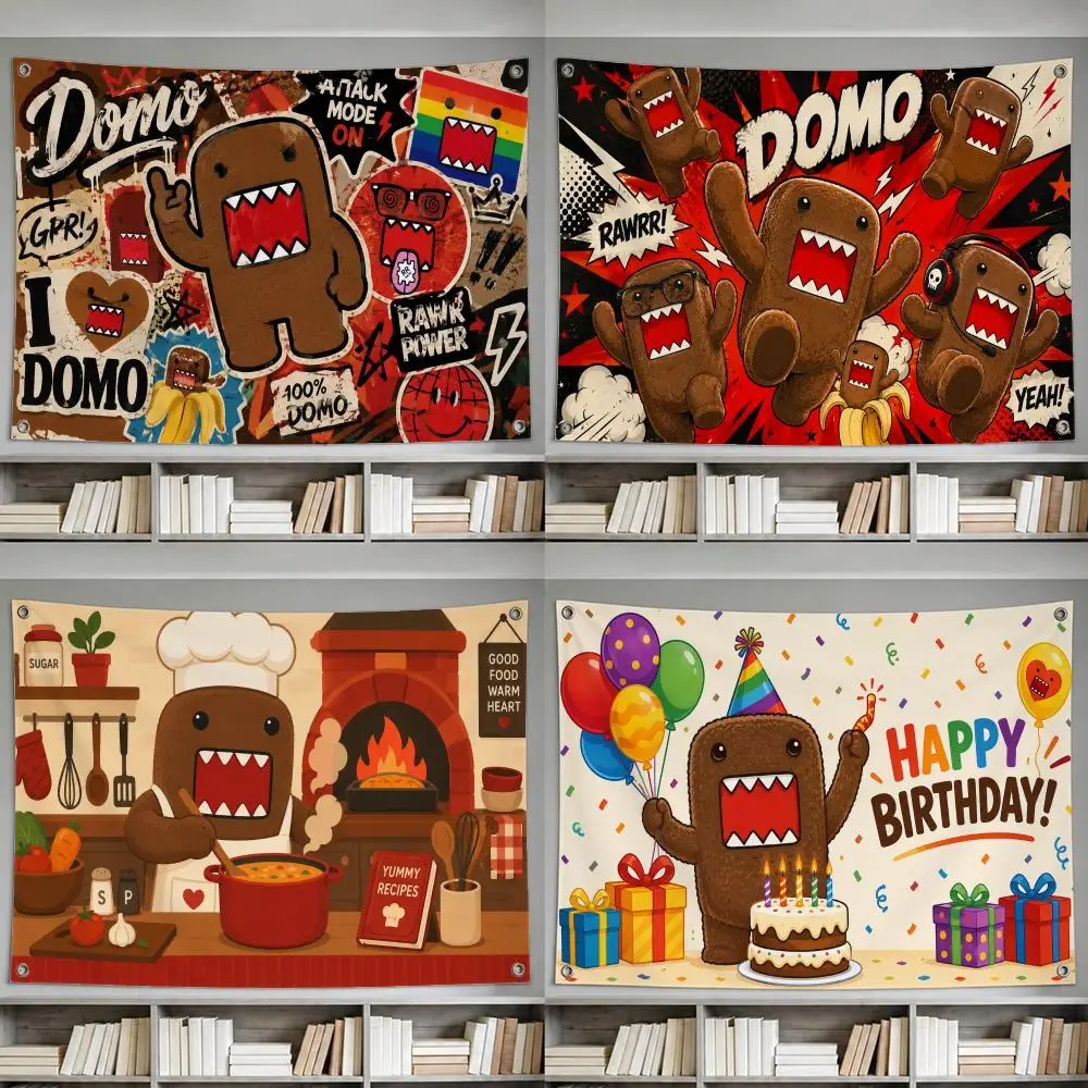 Character Domo Kun Flags decor flag banner,wall hanging flag,indoor outdoor wall decor,yard garden porch patio