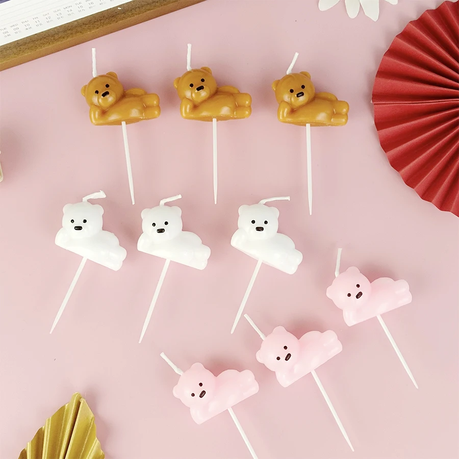 Little Bear Cake Decoration Birthday Candle Party Cartoon Birthday Cake Decoration Plugin Cute Little Bear Candle