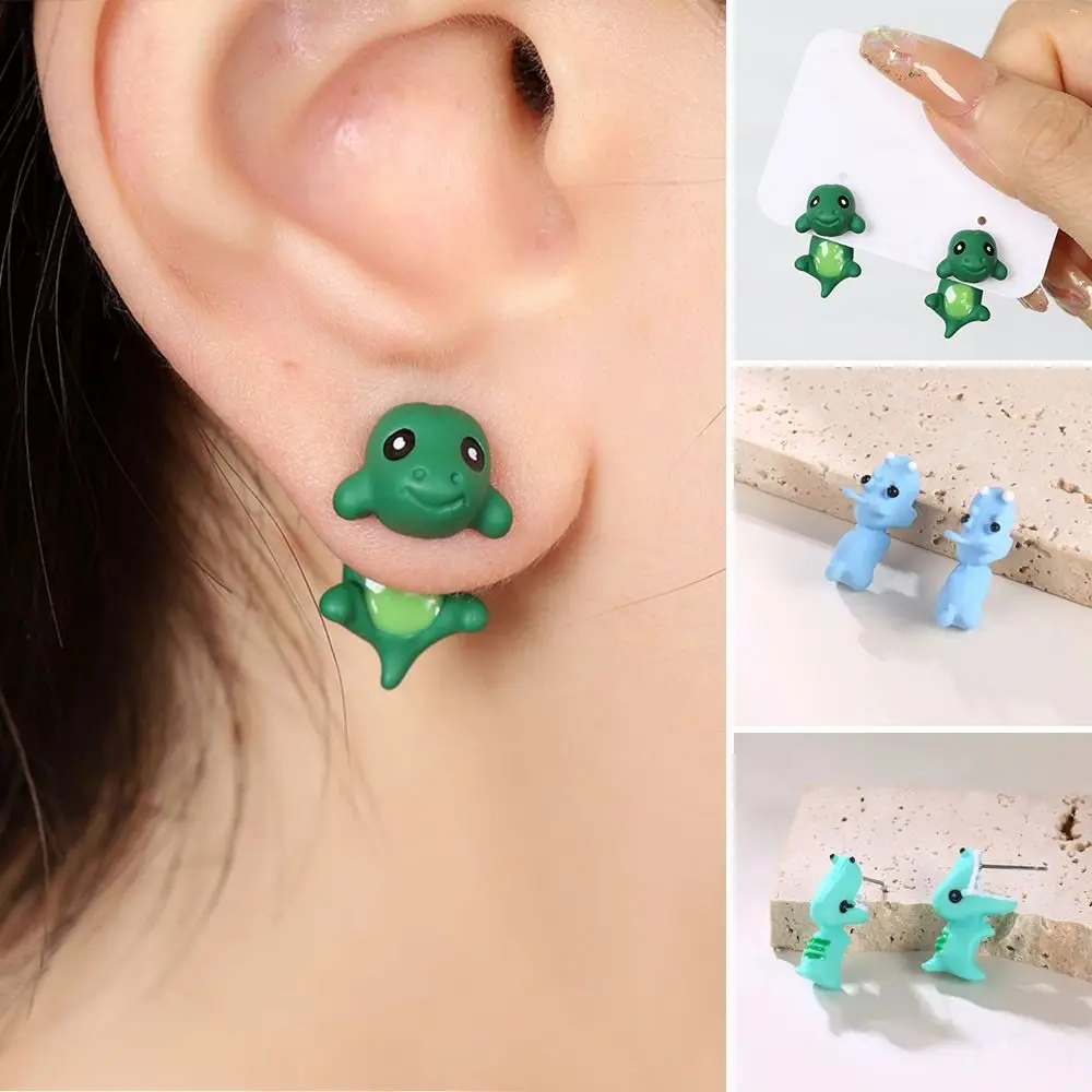 Fun Metal Cartoon Animal Biting Stud Earrings Hippo Dog Whale Little Dog Earrings Whale Earrings Women