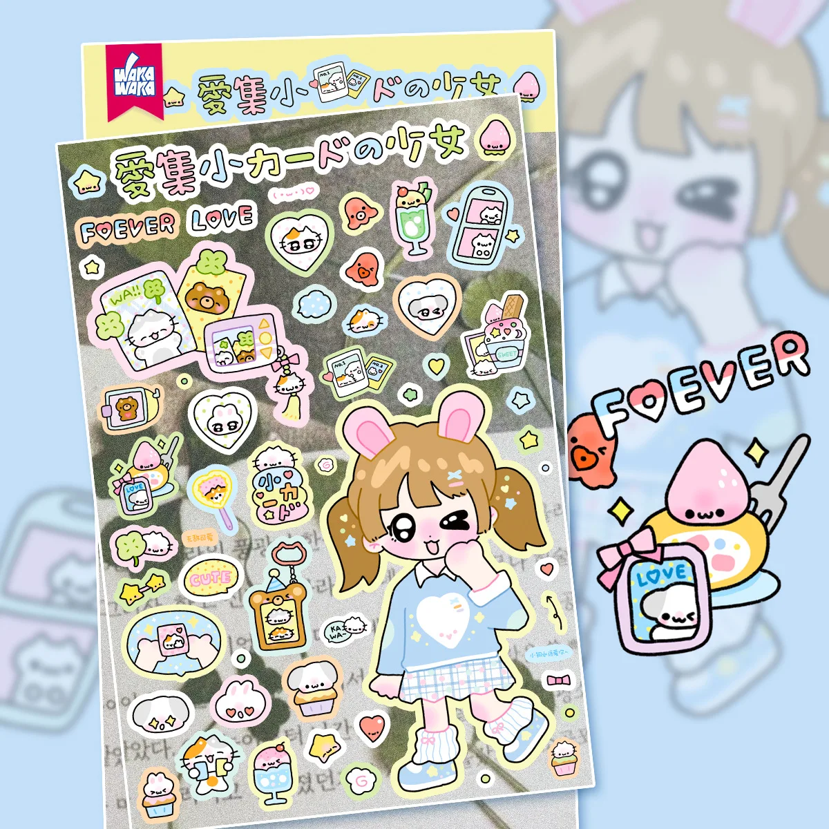 DIY cartoon girl version sticker hand account sticker