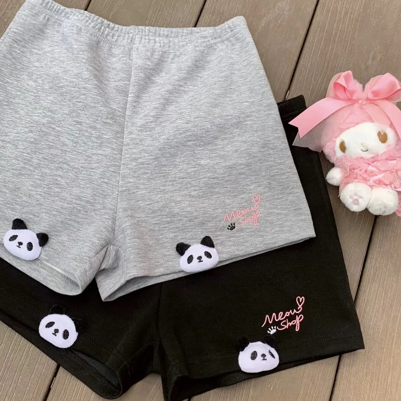 

Summer Panda Shorts for Women 2025 Japanese Letter ​Embroidery High Waist Wide Leg Pants Y2k Aesthetic Pocket Shorts Pantalones
