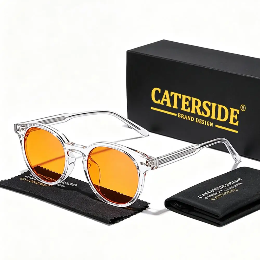CATERSIDE Herren-Gaming-Brille, Tr-90, runder Rahmen, 99 % Anti-Blaulicht-Brille, Ar, antireflektierende Folie, Damen-Schutzbrille – Detail 9