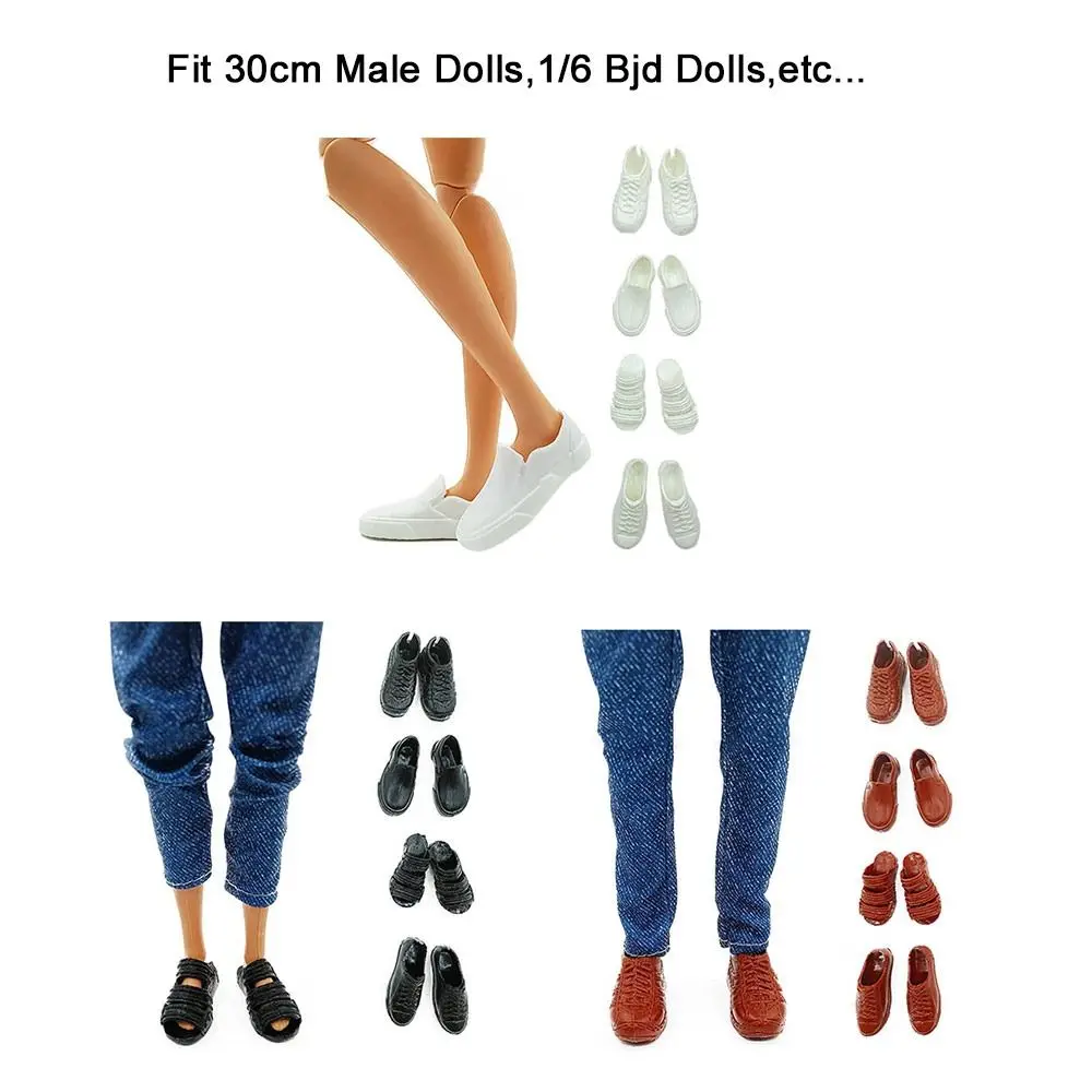 Chaussures de qualité 1/6 beurre pour homme, sandales à figure originale, 3 couleurs, super modèle, bottes à beurre pour homme, accessoires, 30cm, 4 paires par ensemble