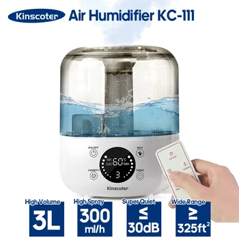 KINSCOTER 공기가습기 벽플러그 220V 110V 전기가습기 대미스트볼륨 3L 아로마디퓨저 원격제어 타이머 KINSCOTER Air Humidifier Wall Plug 220V 110V Electric Humidifier Large Mist Volume 3L Aroma Diffuser Remote Control Timer 