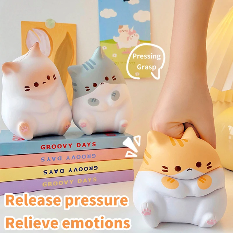 Cartoon Kakao Katze Prise Kinderspiel zeug langsam Rebound Dekompression Artefakt niedlichen Entlüftung Heilung glückliche Katze Desktop-Ornamente Geschenk