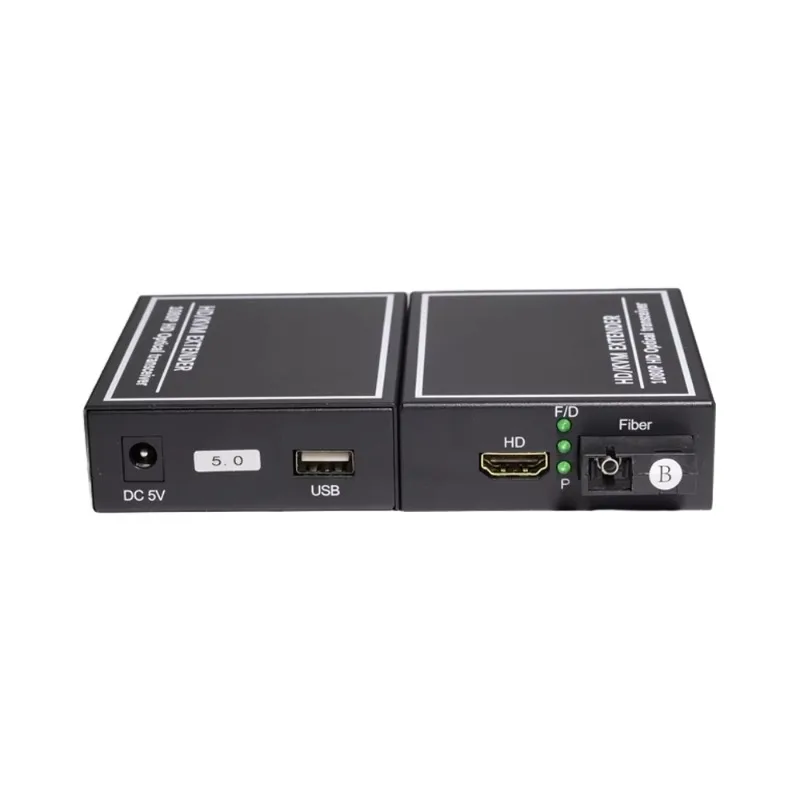 Mini 1080P USB KVM Fiber Optic Extender Optical Fiber Video Converter  20km Single Mode for CCTV Security Systems