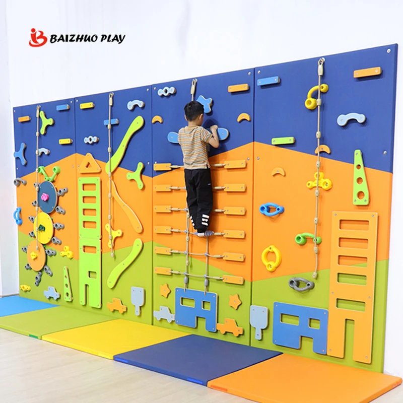 Popular Sports Facilities Adventure Set Children Play Soft Rock Climbing Wall Equipment Indoor Amusing Playground For Sale