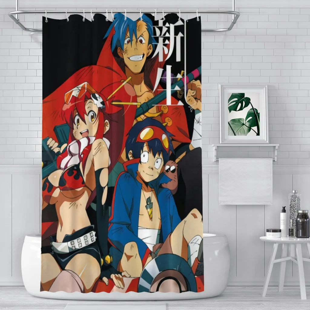 

Занавеска для душа Tengen Toppa Gurren-Lagann, декоративная занавеска для ванной, занавеска для душа, подарок на день рождения