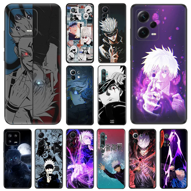 Matte Phone Cases For Redmi 12 12c 13c Note12 Note13 Pro Gojo Satoru Jujutsu Kaisen Xiaomi 13 Lite 12x 12t 12s Soft Black Cover