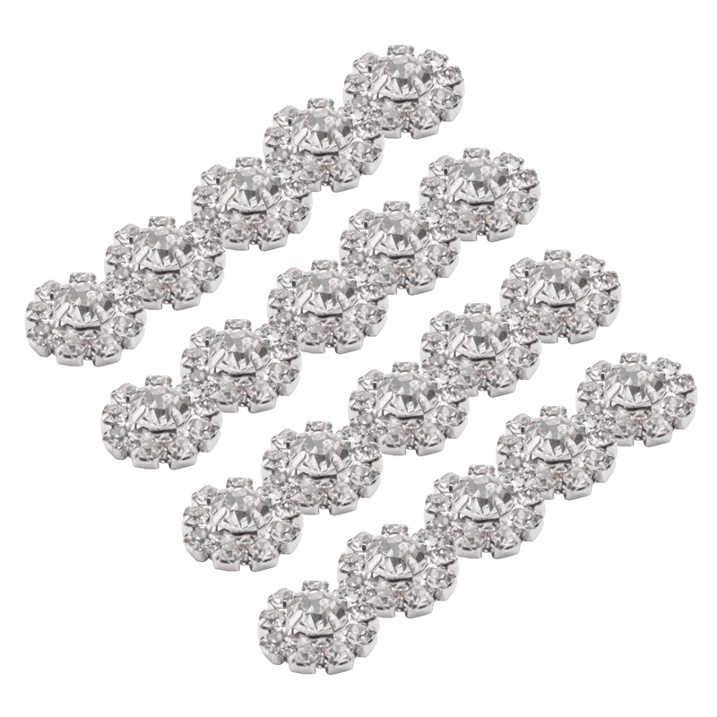 Crystal Rhinestone Button Flat Back Decoration DIY 15Mm 20 Pcs Clear