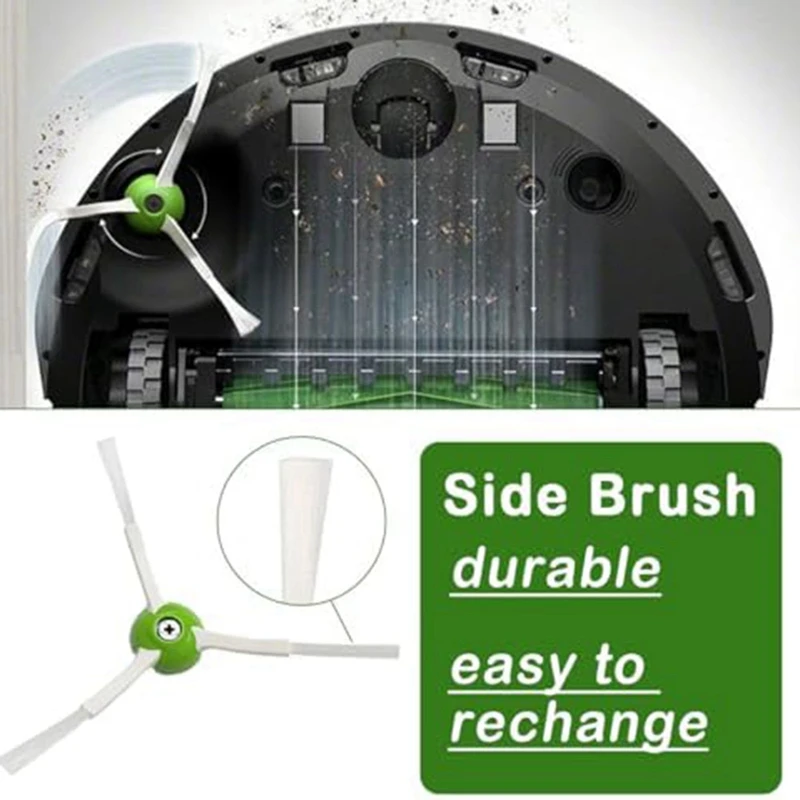 Części zamienne akcesoria do Irobot Roomba I7 + I3 + I4 + I6 + I8 + odkurzacz automatyczny, gumowe szczotki, worki do odkurzacza, filtry, szczotki boczne 1 zestaw