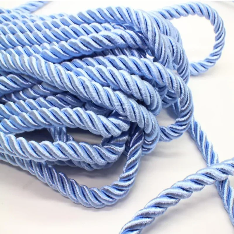 5/10M Silk Rope 3-Ply Braided Cord 5mm Twisted Cord Rope Polyester Twisted Cord Trim Braided Twisted Rope for DIY Craft Decor