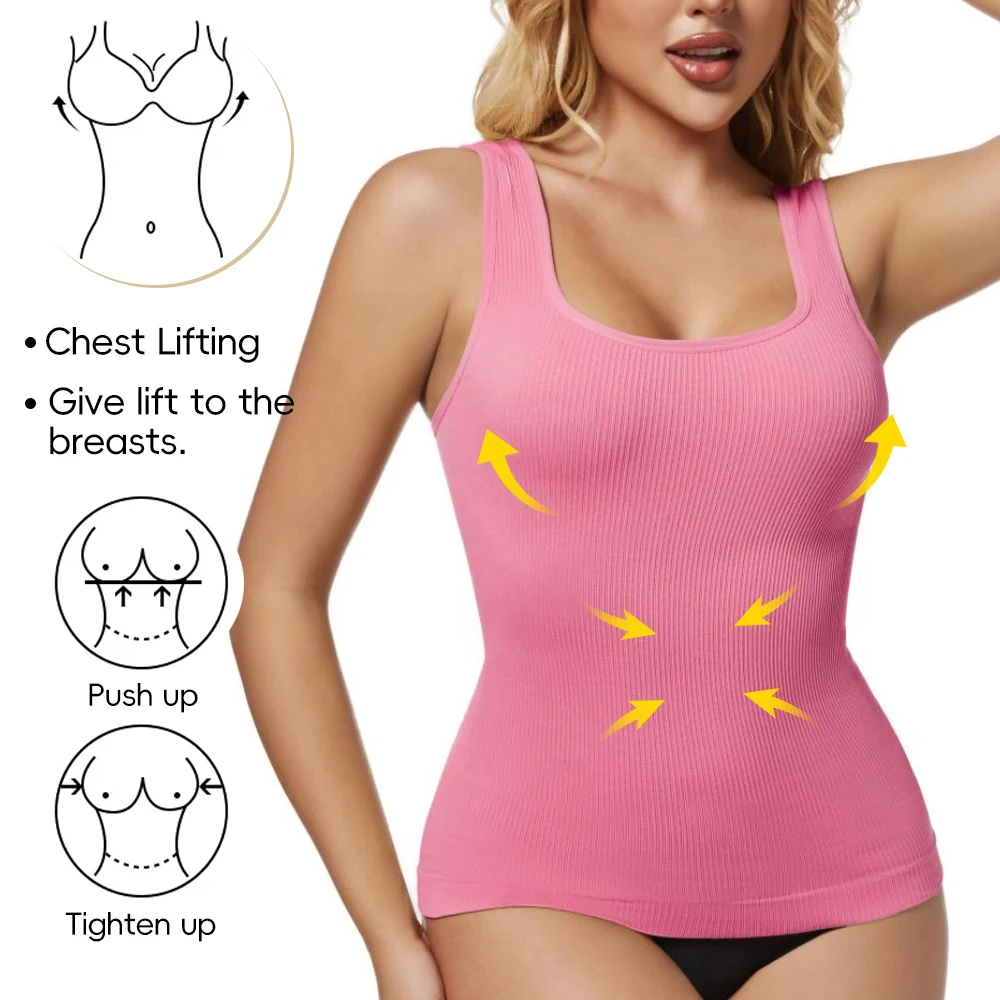 Plus size feminino barriga controle shapewear conforto devoção topos decote quadrado corpo shaper compressão emagrecimento shaper novo colete