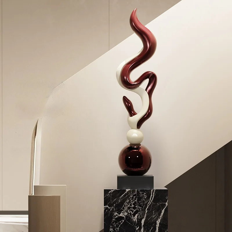 Home Decor Creative Flame Dance New Life Statue Large Art Ornament Abstract Sculpture Villa Office Floor Decor Housewarming Gift