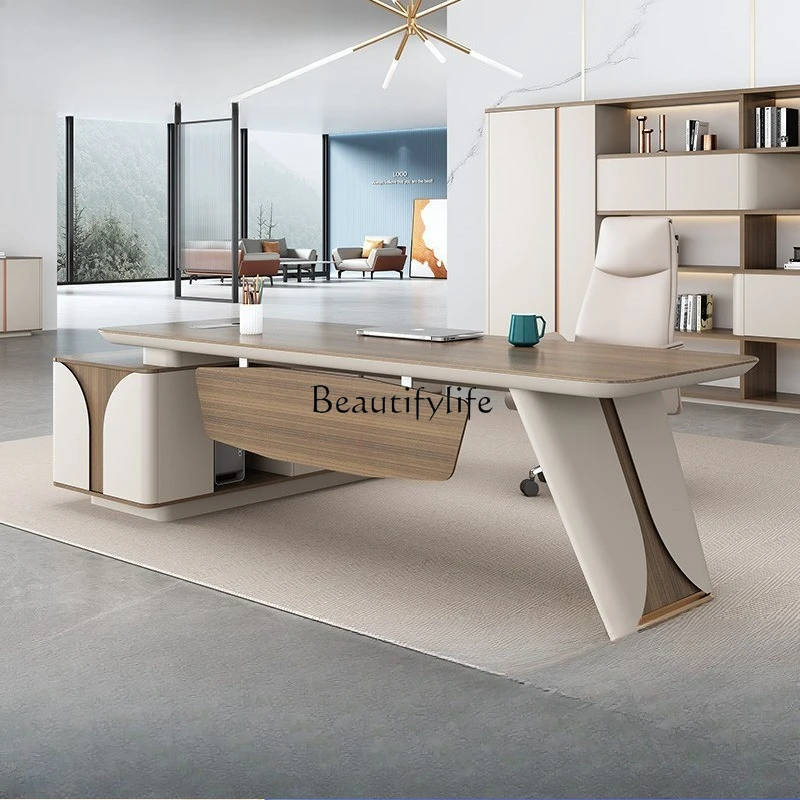 

Boss desk simple modern light luxury paint high-end desk office furniture