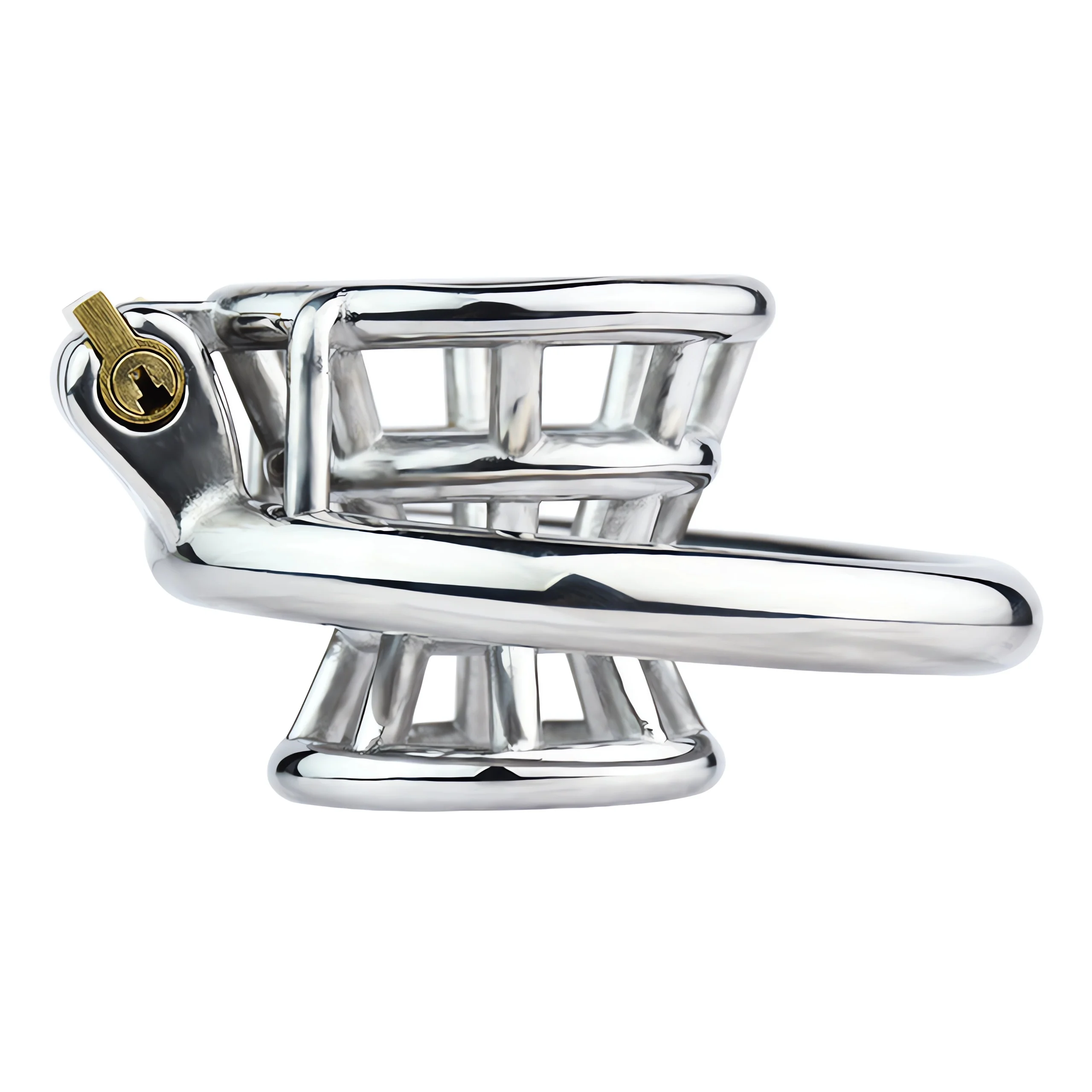 FRRK Sissi Inverted Chastity Lock Penis Cage Stainless Steel Chastity Device Male Denial Erection Abstinence BDSM Erotic Sex Toy - view 4