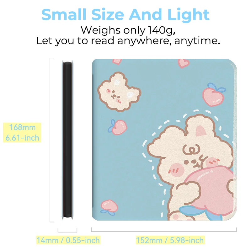 Twosheep capa de 7 polegadas para Kobo Libra Color e Kobo Libra2 TPU Shell Magnético Flip Auto Sleep Wake Cover Padrões de estilo fofo