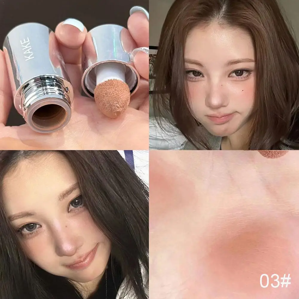 ฟองน้ําให้ความชุ่มชื้นหัว Blusher Liquid Blush Stick Natural Lip Contour Cheek แต่งหน้า Matte นมสีชมพู Brighten Rouge Highlighter