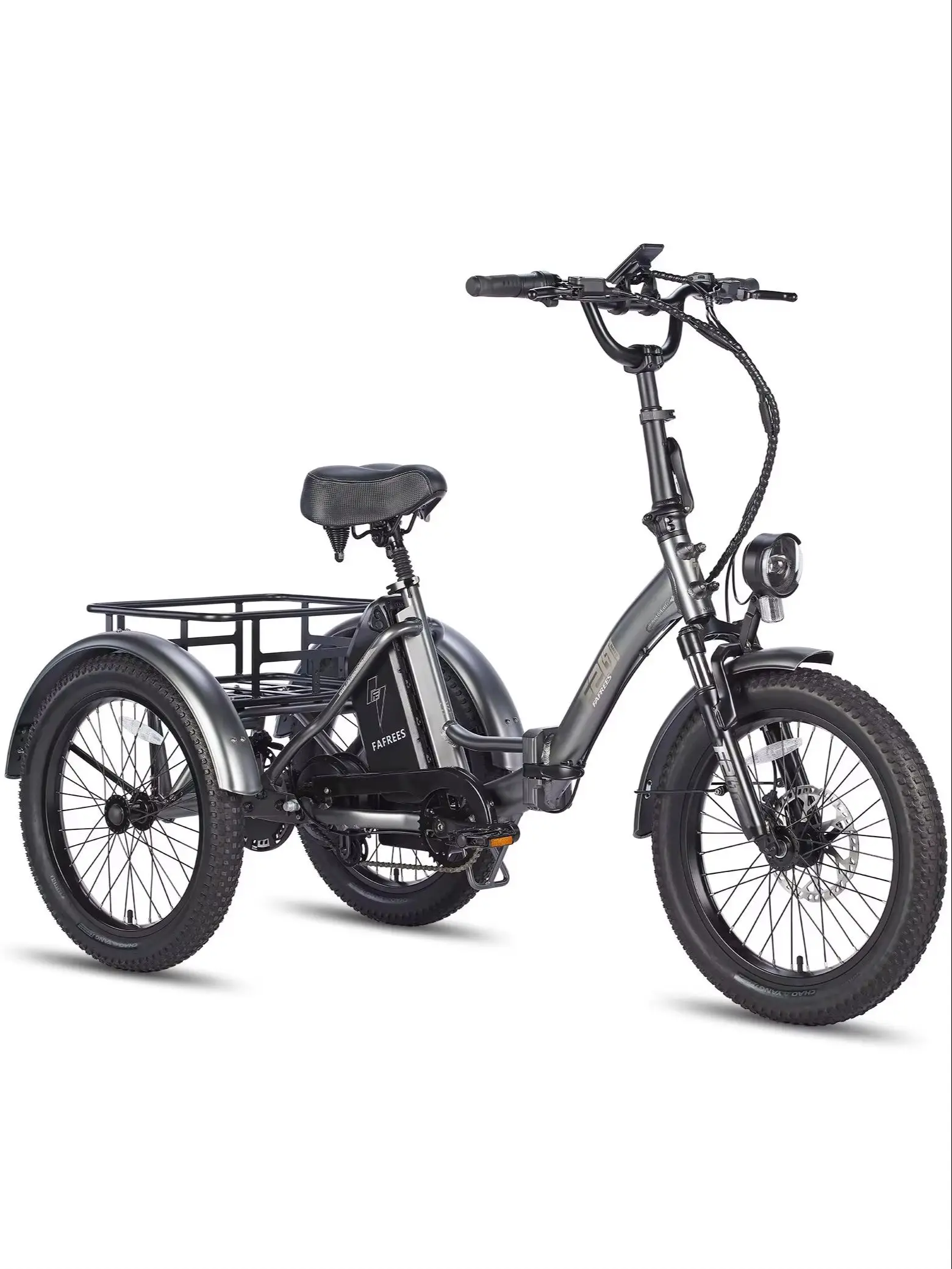 AliExpress FAFREES F20 Mate Adult Electric Bicycle 500W Cargo Three Wheel Electric Bicycle 48V18.2Ah Battery Folding Electric Bicycle
