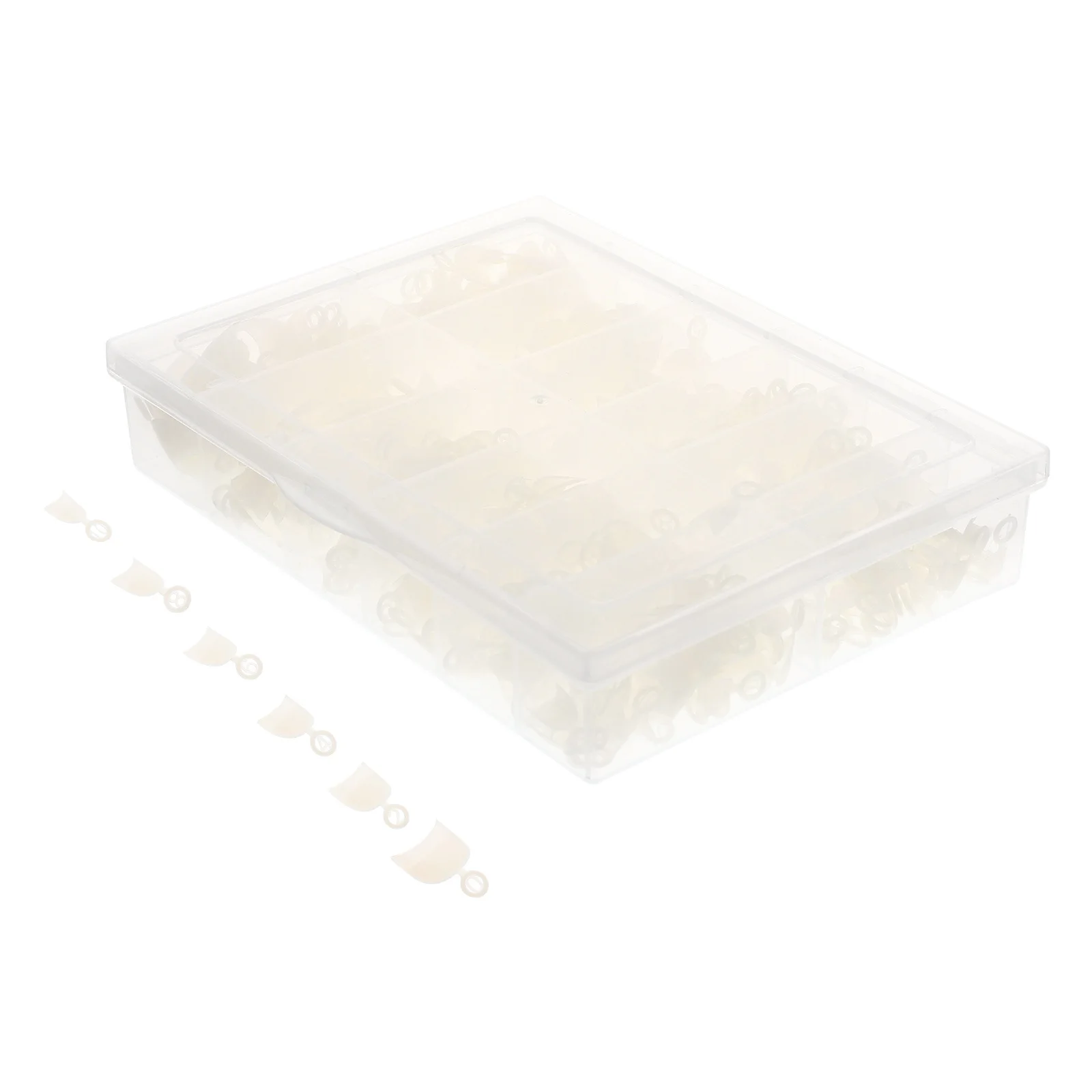 

600Pcs French Style False Nails Waterproof Durable Fake Nail Stickers for Daily Use Oval Coffin Nail Tips