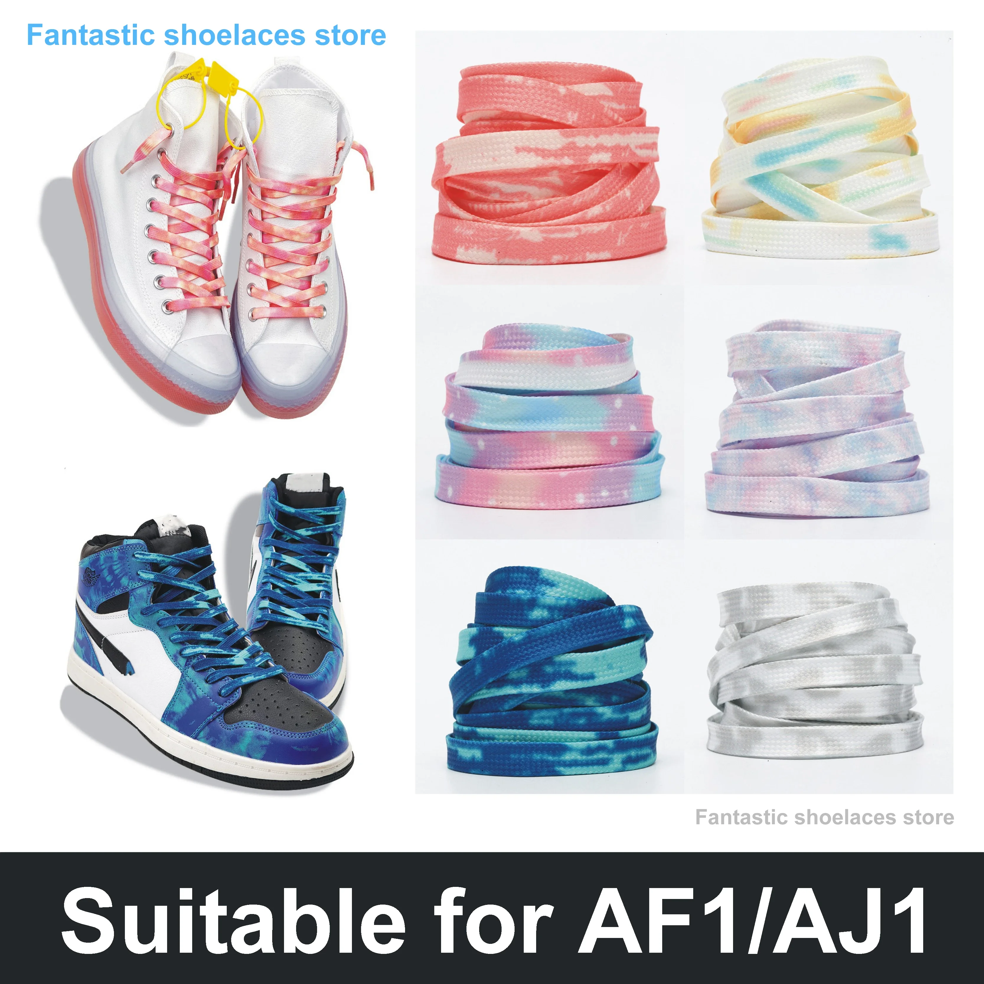 Flat Shoelaces for Sneakers Colorful Shoe Laces Casual Canvas Shoes Shoelace Unisex Boot Laces for AF1 Shoestrings 1 Pair